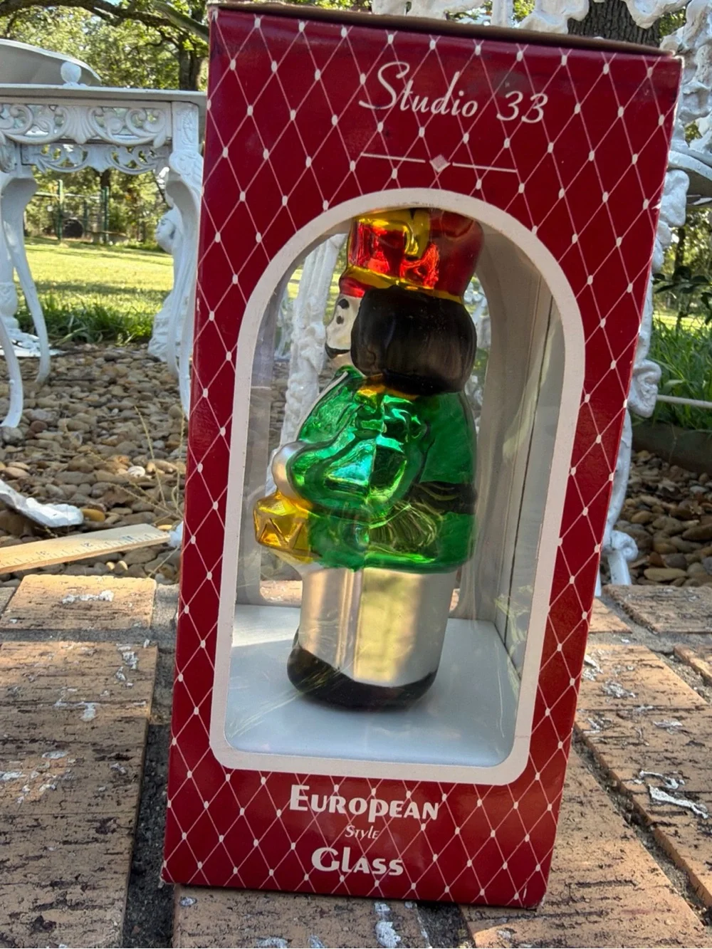 Studio 33 Christmas Soldier Blown Glass Tree Ornament 1997 European Style Glass
